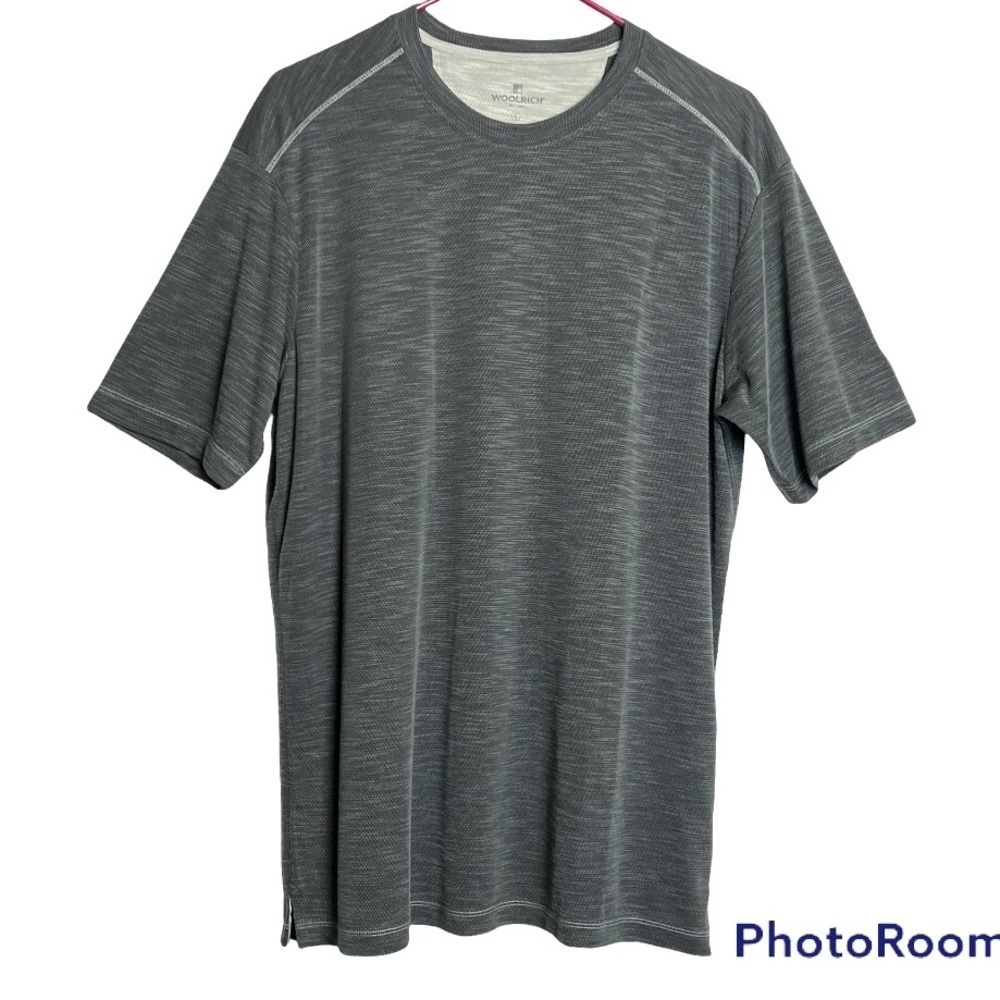 Woolrich Heather Gray Textured T-shirt Large
